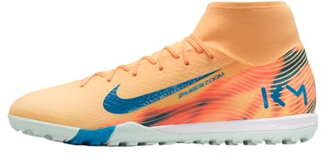 Nike Mercurial Superfly 10 Academy Kylian Mbappe Turf High-Top Soccer Shoes (Melon Tint/Igloo/Neo Turquoise) Size 8