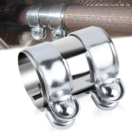 BSTDAYEVER Manchon D'Échappement Raccord Tuyau Collier Echappement 70x95mm | Collier de Serrage Reducteur Double pour Tuyau D'Échappement de Silencieux Acier Inoxydable pour Voiture Moto Camions