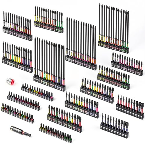 Geinxurn 217Pieces Impact Screwdriver Bits Set, S2 Steel Magnetic Phillips/Slotted/Pozi/Torx/Hex Muliti Bits Tips Set with Impact Bit Holder and Bit Magnetizer/Demagnetizer