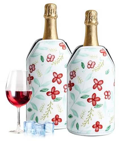 2er Set Weinkühler Manschette, Flaschenkühler Für Wein, Getränkekühler Kühlmanschette Flaschenkühler Manschette Weinflaschenkühler Weinmanschette Weinkühltaschen Champagner Kühler Für Partys Garten