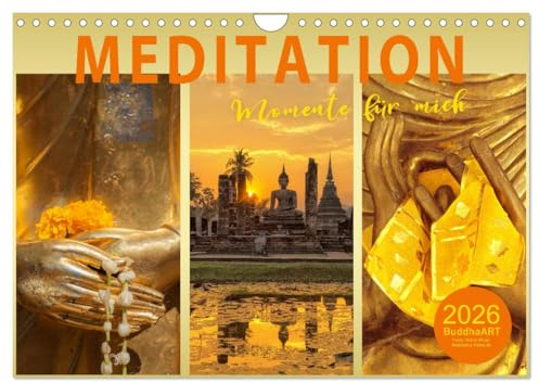 MEDITATION Momente für mich (Wandkalender 2026 DIN A4 quer), CALVENDO Monatskalender: Wellness für die Seele (CALVENDO Glaube)