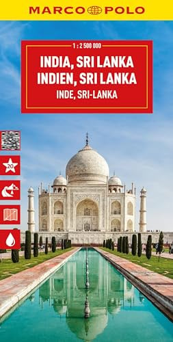 MARCO POLO Reisekarte Indien, Sri Lanka 1:2,5 Mio.: Nepal, Bangladesch - mit sehenswerten Strecken, Highlights und digitaler Erweiterung (Marco Polo Maps)