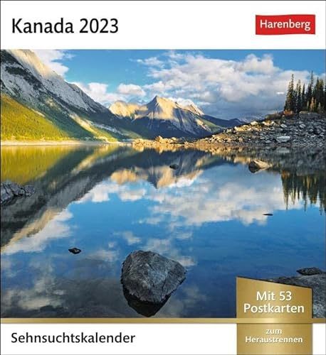 Kanada Sehnsuchtskalender 2023. Fernweh in einem kleinen Kalender zum Aufstellen. Die schönsten Landschaften Kanadas als Postkarten in einem ... Aufhängen.: Wochenkalender mit 53 Postkarten