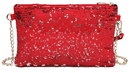 Miss Lulu Mini Crossbody Bag for Women Clutch Chain Shoulder Bag Evening Party Shining Sequins