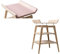 Linea by Leander Wickeltisch Eiche mit Schaumauflage und Bezug in Farbe soft pink