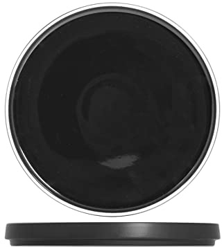 H&H Tokyo Teller-Set, Steingut, 25,4 cm, Schwarz, 4 Stück