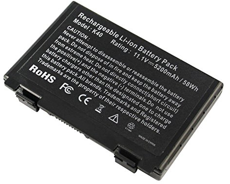 ARyee A32-F82 Battery Compatible with Asus A32-F82 A32-F52 K60I X5DC X65 K60 K70 P81 X5D ASUS X70 K40E K50I K50C K51 X5C X8B X8D X70I A41I F52A F52Q F82A F82Q K401J-E1(5200mAh 11.1V)