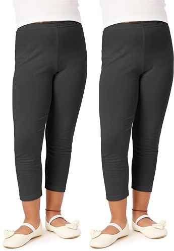 Merry Style Mädchen 3/4 Leggings aus Viskose 2 Pack MS10-131 (Schwarz/Schwarz (2Pack), 134 cm)