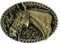 CTM Graviertes Pferd Gürtelschnalle, bronze, One size