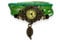 JewelryWe Damen Armbanduhr, Retro geflochten Leder Armband Armreif Armkette Uhr mit Baum Blatt Anhänger, Grün