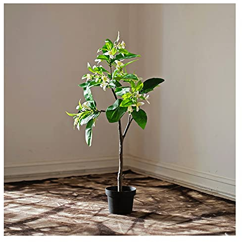 luckxuan Künstlicher Bonsai 34-Zoll-künstlicher Grapefruit-Blumenbaum-Bonsai, stark simulierte grüne Topfpflanzen, künstlicher Baum, der for die Heimbüro-Dekoration verwendet Wird. Kunstbonsai