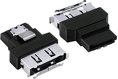 GINTOOYUN Adaptador SATA a E-SATA de 2 piezas SATA a E-SATA Adaptador hembra con hebilla de hierro para placas base de computadora, cajas de disco duro móviles, cables ESATA, etc.
