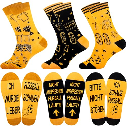 Belloxis Fanartikel Fußball Socken Fussball Geschenke Fußball Geschenke Fussball Socken Fußball Zubehör Socken Herren 43-46 Kleine Geschenke für Männer