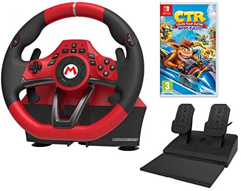 Nintendo Switch Lenkrad und Pedal für Crash-Bandicoot Nitro Fueled (Offizielle Nintendo Switch-Lizenz)