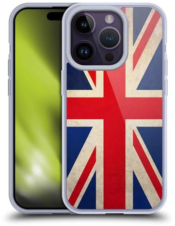 Head Case Designs Great Britain UK Bandiere Vintage Custodia in Gel [Protezione di Grado Militare] Compatibile con Apple iPhone 14 PRO E Compatibile con MagSafe