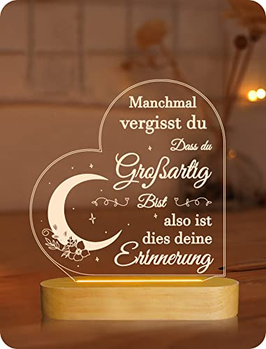 Lightzz Geburtstag Geschenke für Frauen, Inspiration Geschenke für beste Freunde Mädchen Schwester Kollegen, 3D Illusion Lampe LED Nachtlicht