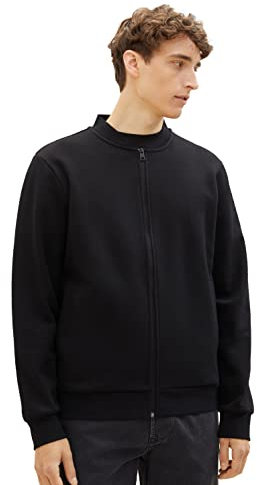 TOM TAILOR Denim Herren 1038818 Sweatshirt Bomberjacke, 29999-Black, XL
