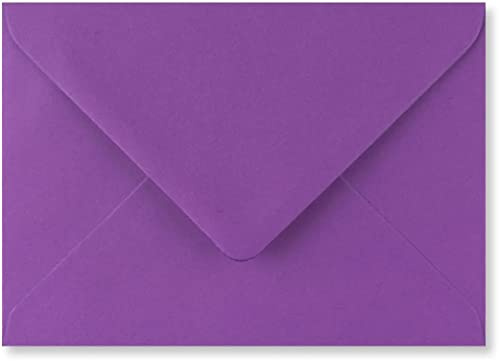 C6 Coloured envelopes for A6 Greeting Cards Wedding Invitation Crafts 114x162mm - Pack of 100 (Bright Purple)