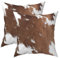 Kissenbezug mit Western-Kuhfell-Aufdruck, 45,7 x 45,7 cm, braunes Rindsleder, Kunstfell, 2 Stück, weiche Bauernhoftierhaut, dekorativer Bezug für Outdoor, Zuhause, Couch, Bett, Sofa, Dekoration