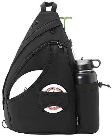MOYAQI Disc-Golftasche mit Retriever-Halterung und Aufbewahrungstaschen, Discgolf-Rucksack mit 8-10 Disc-Kapazität, gepolstertem, verstellbarem Gurt und Rückenteil, leicht und stabil (Schwarz)