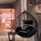 HOME DELUXE - Hängesessel Cielo - Schwarz, nur Korb - inkl. Sitz- und Rückenkissen I Polyrattan Hängestuhl Gartenschaukel Hängekorb