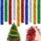 Cindeer 66 Fuß Weihnachten Lametta Girlanden Dekoration Klobiges Lametta Dickes Hängendes Luxus Lametta für Weihnachten Party Innen und Außenbereich, Gold, Rot, Silber, Grün und Blau