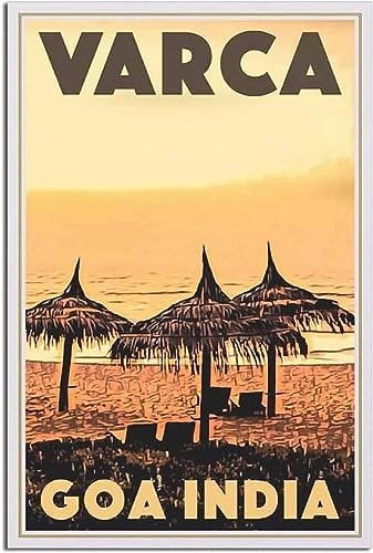 cgltd Leinwand-Poster Varca Beach Goa Indien Vintage Reiseposter, dekorative Gemälde, Heimdekoration, Wandkunst, Leinwand Ungerahmt 40x60cm