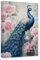 CXHOSTENT Blauer Pfau Wanddekoration Tier-Leinwand-Kunst Eleganter Pfau und Rosa Blumen Gemälde Druck Heimdekoration Rahmen (Pfau - 2, 40.00 x 60.00 cms)