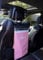 Tossits Disposable Car Trash Bag Hanging (Pink, Set of 7) - Leak-Proof, Smell-Proof Automobile Trash Container, Eco-Friendly, Thick, Large 12x15 Car Trash Bin with Sturdy Header Board