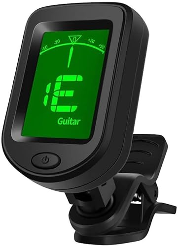 Gitarren-Stimmgerät, Clip-on-Gitarren-Stimmgerät für Saiteninstrument, drehbar, großes klares LCD-Display, Gitarren-Stimmgerät zum Aufstecken für Akustikgitarre, Ukulele, Bass, Violine und Chromatik