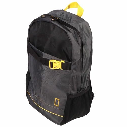NATIONAL GEOGRAPHIC Leichter Reiserucksack für Wandern, Trekking, Wandern | Wasserdicht mit mehreren Taschen, verstellbarem Gürtel, gepolstert | 18 l Tasche | Umweltfreundlich | Schwarz und Gelb,