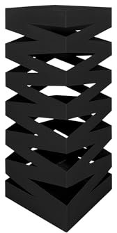 IlGruppone Portaombrelli Interno Esterno Elegante Design Moderno in Metallo con Ganci per ombrellini - Modello 5 Nero