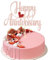 Sotpot 1 Pack Happy Anniversary Cake Topper Rose Gold Glitter Cake Topper for Company Birthday Wedding Anniversary Party Decorations Supplies