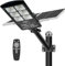 WERISE 800W Solar Außenleuchte 6500K Dimmbar LED Lampe mit Fernbedienung IP65 Wasserdicht Solar Projektor für Außen Leistungsstark für Garten Straße Garage Parkplatz