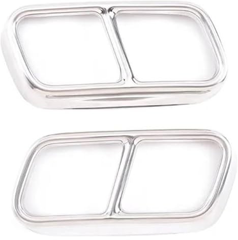 LADPZJNW Auto Auspuffblende Für F01 7er-Serie 2009-2014 Auto-Außenzubehör Auto-Styling-Endschalldämpfer Auspuffrohr-Ausgangsabdeckungsverkleidung(Silber)