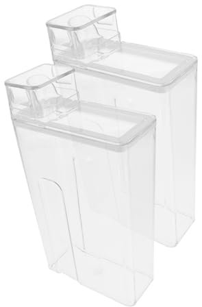 CAXUSD 2piezas Caja De Almacenamiento De Detergente para Ropa Transparente Contenedor Vacío para Detergente Polvo Unidades