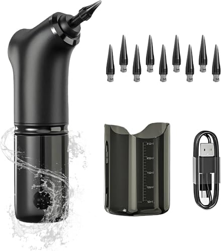 QUMOX Nettoyeur d'Oreilles Électrique à Jet d'Eau, 4 Niveaux de Pression | Élimine le cérumen en douceur sans agresser la peau ni blesser le conduit auditif.