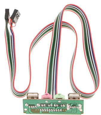 Suammiitstrieadea PC Computer Case Front Panel USB Audio Port Mic Earphone Cable 6.8CM, Green