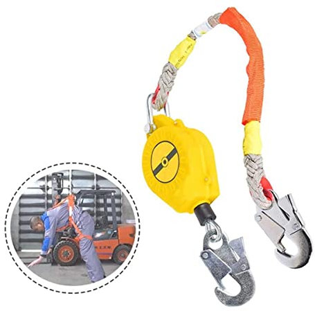 Selbstaufrollende Sicherheitsgurte, Absturzsicherung, Selbstaufrollende Rettungsleine, Stoßdämpfungskabel, Höhensicherungsgerät mit Trägheitsrolle, Absturzsicherung, 150-kg-Lager,10M