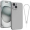 Andwing For iPhone 15 Case,Silicone Case Soft Ultra For iPhone 15 Phone Case Slim Protective Shockproof Cover Scratch-Resistant Microfiber Lining, 6.1 Titanium Gray