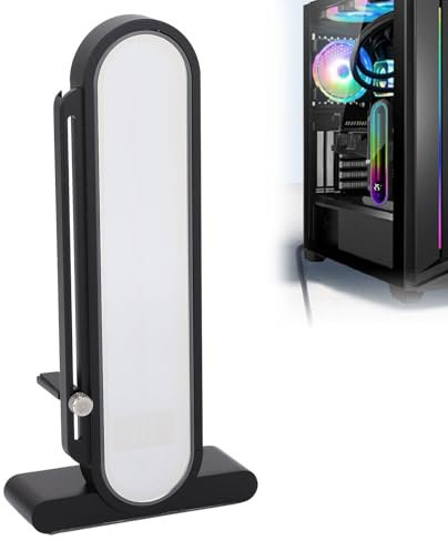 Bewinner Supporto GPU RGB con Regolazione di Altezza per Scheda Video 5V 3Pin, Staffa Antiabbassamento Universale con Display