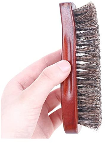 CTCOIJRN Home Spazzole for scarpe ， Spazzola for stivali in crine di cavallo con setole di legno naturale Spazzola for lucidare Stivali in pelle Spazzola for attrezzi da bagno più pulita(12.30 X 3.3 X