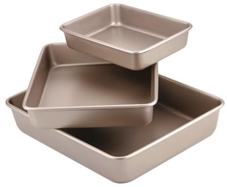 MOLUCKFU Backform 3er Set Carbon Für Backofen Bbq Rechteckige Kuchenbackplatte Einfach Zu Bedienen Und Zu Pflegen