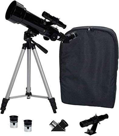 Astronomical Telescope HD-Robustes astronomisches Teleskop, tragbares Refraktor-Teleskop, vollständig beschichtete Glasoptik, mit 5 * 24-Sterne-Suchspiegelstativ und Tasche, ideales Teleskop für