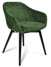 SOFTO Esszimmerstuhl Grace – Stuhl Esszimmer - Esstisch Stühle - Esszimmerstühle Holz - Schminktisch Stuhl - Stühle Wohnzimmer - Chenille Grün