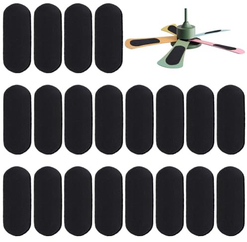 BENECREAT 20pcs Ceiling Fan Filters for Blades, Black Fan Air Purifier Pads Ceiling Blade Filters for Home Office Common Household Contaminants