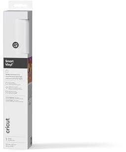 Cricut Smart Permanent Vinyl, White, 33cm x 3.7m, Self-Adhesive Vinyl Sheet | Ideal for Customising Mugs, Bottles, Labels, Signs & DIY Crafts, for All Cutting Machines