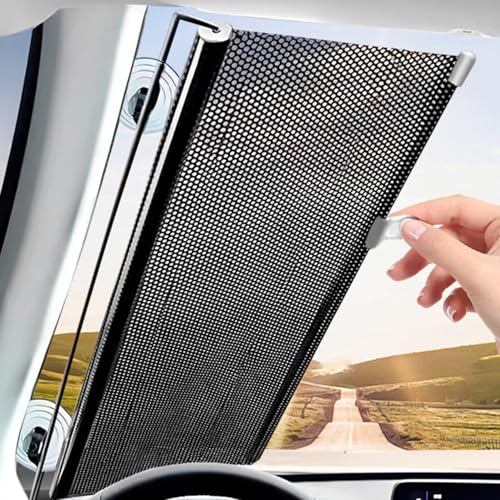 Parasol para Coche,Cortinilla Enrollable con Protección UV Pequeños,Desmontable,Accesorio de Coche,Persiana Enrollable con Ventosa Estor Enrollable Opaco Sin Taladrar,para Baño Oficina Coche