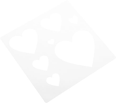 WEKAMOS Pochoir Réutilisable en Plastique 10x10 Cm de Cœur, Pochoir de Peinture pour Diy, Décoration de Mariage, Anniversaires et Loisirs Créatifs, Compatible sur Bois, Verre et Toile