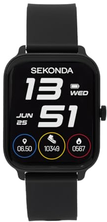 Sekonda Motion Go Unisex 37mm Smartwatch Watch With Black Case And Silicone Strap With LCD Dial